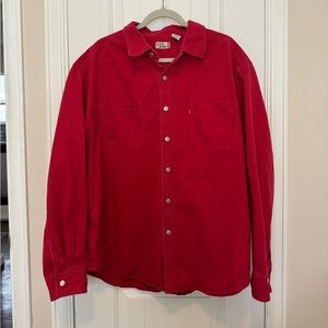 Levi's Shirts | Levi's | Men's Solid Red Long Sleeve Jean Button Front Shirt 2XL